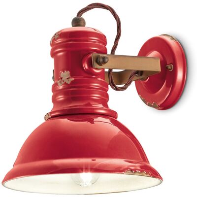 FERROLUCE Vintage Rote Keramik 1-Licht Wandleuchte - Wandleuchte FERROLUCE Vintage Rote Keramik 1-Licht Wandleuchte - Wandleuchte