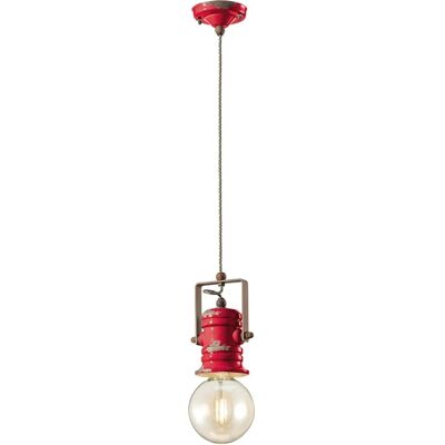 FERROLUCE Rote Keramik Vintage Pendelleuchte - Pendelleuchte FERROLUCE Rote Keramik Vintage Pendelleuchte - Pendelleuchte