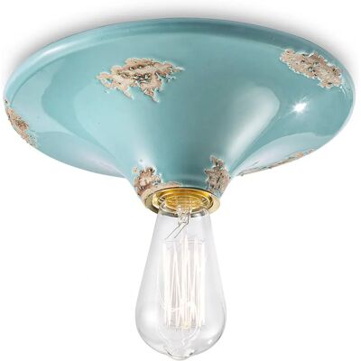 FERROLUCE Lampada a soffitto vintage in ceramica blu - 25cm FERROLUCE Lampada a soffitto vintage in ceramica blu - 25cm
