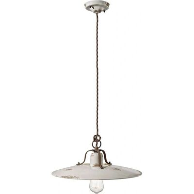 FERROLUCE - Lampada a sospensione in ceramica bianca vintage - Lampada a sospensione FERROLUCE - Lampada a sospensione in ceramica bianca vintage - Lampada a sospensione