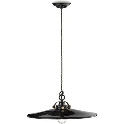 FERROLUCE - Handgefertigte Keramik Hängeleuchte 42cm Schwarz E27 FERROLUCE - Handgefertigte Keramik Hängeleuchte 42cm Schwarz E27
