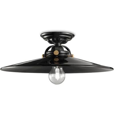 FERROLUCE Schwarze Keramik Retro Deckenleuchte - Deckenlampen FERROLUCE Schwarze Keramik Retro Deckenleuchte - Deckenlampen