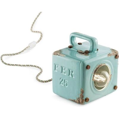 FERROLUCE Handgefertigte Vintage Industrie Tischlampe - Blau FERROLUCE Handgefertigte Vintage Industrie Tischlampe - Blau