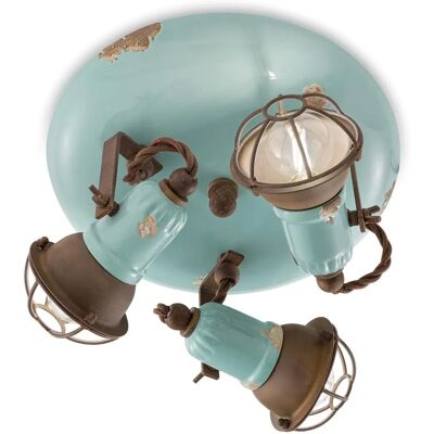 FERROLUCE - Plafoniera Loft Vintage 3 Luci Ceramica FERROLUCE - Plafoniera Loft Vintage 3 Luci Ceramica