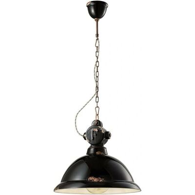 FERROLUCE Lampadario Industriale in Ceramica Vintage - Lampadario a Sospensione FERROLUCE Lampadario Industriale in Ceramica Vintage - Lampadario a Sospensione