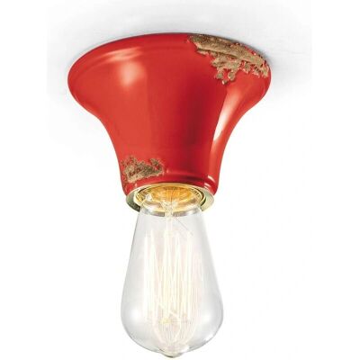 Ferroluce Handgemachte Vintage Keramik Deckenleuchte - Rot Ferroluce Handgemachte Vintage Keramik Deckenleuchte - Rot