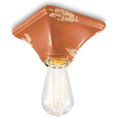 FERROLUCE Vintage Arancio Plafoniera Quadrata 1 Luce FERROLUCE Vintage Arancio Plafoniera Quadrata 1 Luce