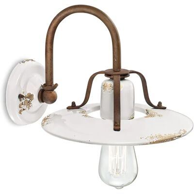 FERROLUCE Vintage Keramik Wandlampe - Industrielles Design, Handmade Italien FERROLUCE Vintage Keramik Wandlampe - Industrielles Design, Handmade Italien