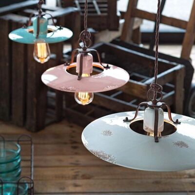 FERROLUCE Vintage Keramik Pendelleuchte - 40cm Durchmesser - Industrie & Klassisch FERROLUCE Vintage Keramik Pendelleuchte - 40cm Durchmesser - Industrie & Klassisch