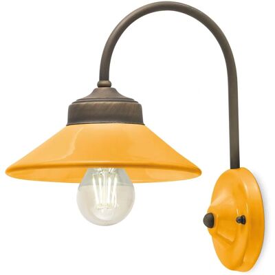FERROLUCE Wandleuchte 1 Licht Gelb Keramik - Retro Design FERROLUCE Wandleuchte 1 Licht Gelb Keramik - Retro Design