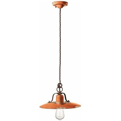 Ferroluce Vintage Orange Keramik-Hängeleuchte - Pendellampe Ferroluce Vintage Orange Keramik-Hängeleuchte - Pendellampe