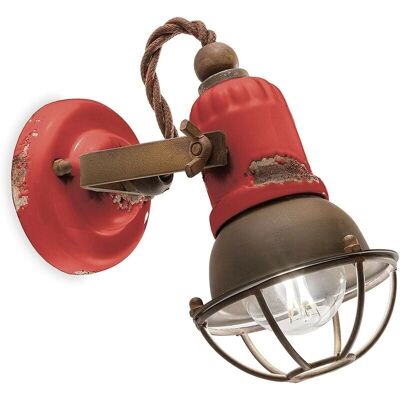 Applique Vintage Rosso in Ceramica Ferroluce - Stile Loft Applique Vintage Rosso in Ceramica Ferroluce - Stile Loft