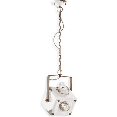 FERROLUCE - Lampada a sospensione in ceramica vintage fatta a mano - Stile industriale FERROLUCE - Lampada a sospensione in ceramica vintage fatta a mano - Stile industriale