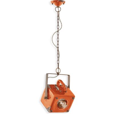 FERROLUCE - Vintage Orange Keramik Pendellampe - Industrie FERROLUCE - Vintage Orange Keramik Pendellampe - Industrie