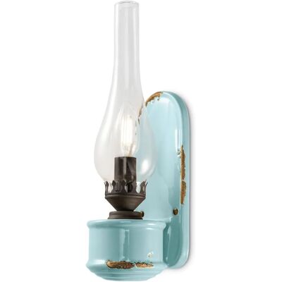 Applique Vintage in Ceramica Ferroluce - E14 Max 77W - Azzurro Applique Vintage in Ceramica Ferroluce - E14 Max 77W - Azzurro