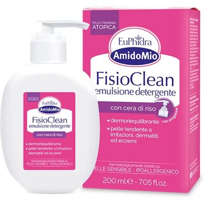 ZETA FARMACEUTICI Amido Mio Fisioclean - Pelle sensibile, 200ml - Emulsione Detergente ZETA FARMACEUTICI Amido Mio Fisioclean - Pelle sensibile, 200ml - Emulsione Detergente