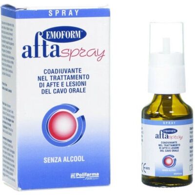 Polifarma Benessere Aftaspray - Emoform 15ml: Spray orale per sollievo immediato dalle afte Polifarma Benessere Aftaspray - Emoform 15ml: Spray orale per sollievo immediato dalle afte
