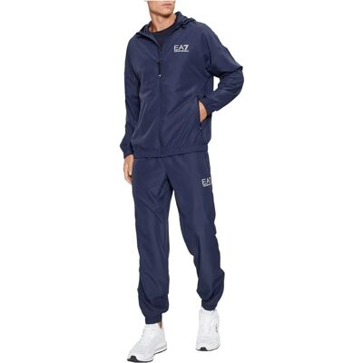 EA7 Pantaloni tuta con logo blu navy per uomo - Abbigliamento sportivo EA7 Pantaloni tuta con logo blu navy per uomo - Abbigliamento sportivo