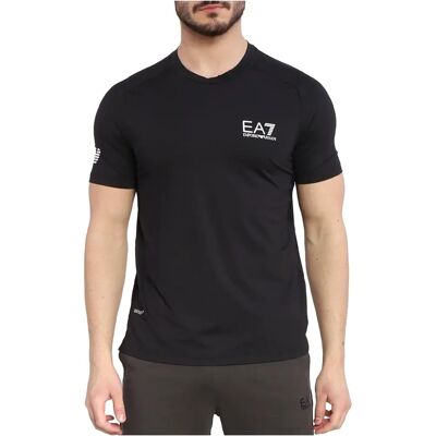 EA7 Hombre Camiseta Deportiva Ventus7 Negra Transpirable EA7 Hombre Camiseta Deportiva Ventus7 Negra Transpirable