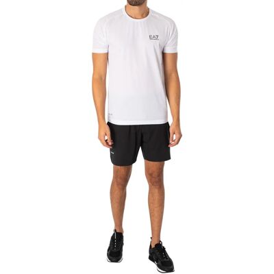 Conjunto de camiseta y pantalones cortos EA7 Emporio Armani VENTUS7 - Blanco/Negro Conjunto de camiseta y pantalones cortos EA7 Emporio Armani VENTUS7 - Blanco/Negro