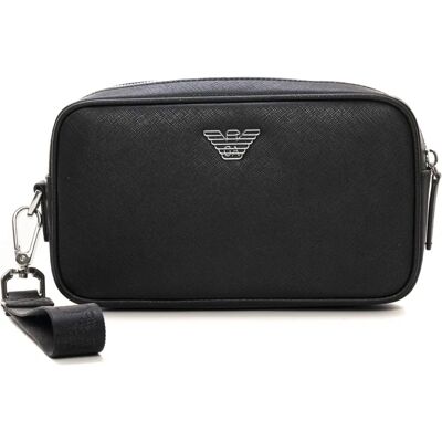 Emporio Armani Schwarzes Leder Kosmetiktasche - Beauty Case Emporio Armani Schwarzes Leder Kosmetiktasche - Beauty Case
