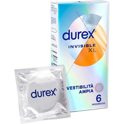 Durex Invisible XL Preservativi - Ultra Sottile, Extra Large, 6 Pezzi Durex Invisible XL Preservativi - Ultra Sottile, Extra Large, 6 Pezzi