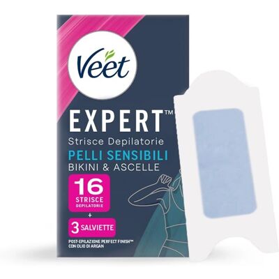 Veet Expert Pelle Sensibile Ascelle/Bikini Strisce - Depilazione 12+4 Veet Expert Pelle Sensibile Ascelle/Bikini Strisce - Depilazione 12+4