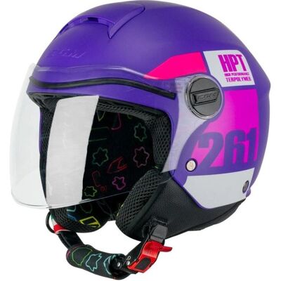 Casco Moto Jet Bambino CGM 261a MINI SIGN Viola Rosa - Casque - Publicité Casco Moto Jet Bambino CGM 261a MINI SIGN Viola Rosa - Casque - Publicité