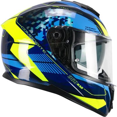 Casco Integral CGM 360S KAD RACE Azul Amarillo Fluo - Casco de moto Casco Integral CGM 360S KAD RACE Azul Amarillo Fluo - Casco de moto