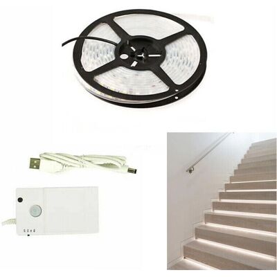DRIWEI Kabellose Bewegungsmelder LED-Streifen - 1m, Weiß, Infrarot, Batterie DRIWEI Kabellose Bewegungsmelder LED-Streifen - 1m, Weiß, Infrarot, Batterie