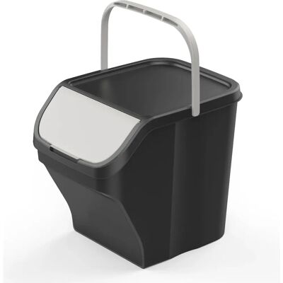 EACOMMERCE Pattumiera 25L - Grigio - Nero - Waste Bin EACOMMERCE Pattumiera 25L - Grigio - Nero - Waste Bin