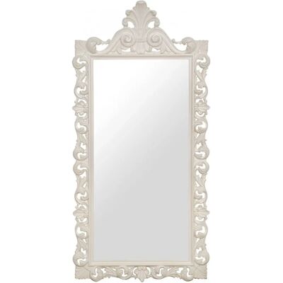 Biscottini Wooden Wall Mirror - Antique White Finish - 174x6x85 cm - Wall Mirror Biscottini Wooden Wall Mirror - Antique White Finish - 174x6x85 cm - Wall Mirror