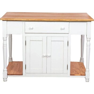 BISCOTTINI Mesa de trabajo de madera de tilo de acabado envejecido doble cara - Mesa/Isla BISCOTTINI Mesa de trabajo de madera de tilo de acabado envejecido doble cara - Mesa/Isla