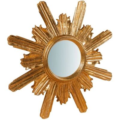 Biscottini Antique Gold Leaf Wall Mirror - Wall Mirror Biscottini Antique Gold Leaf Wall Mirror - Wall Mirror
