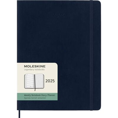 Moleskine 2025 Agenda Hebdomadaire XL Couverture Souple - Bleu Saphir - Publicité Moleskine 2025 Agenda Hebdomadaire XL Couverture Souple - Bleu Saphir - Publicité