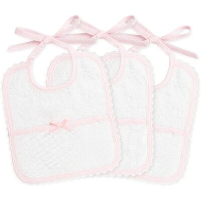 Bavaglini imbottiti per bambini - Set di 3 con tasca Aida, cotone italiano, 18x21cm - Bavaglini bambino Bavaglini imbottiti per bambini - Set di 3 con tasca Aida, cotone italiano, 18x21cm - Bavaglini bambino