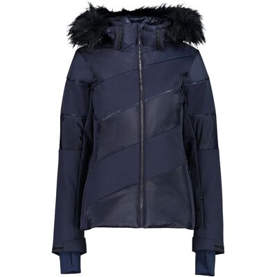 Chaqueta CMP azul marino con capucha desmontable de pelo sintético - S Chaqueta CMP azul marino con capucha desmontable de pelo sintético - S