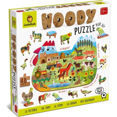 Ludattica Woody Puzzle Fattoria - Puzzle de la Ferme en Madera - Publicité Ludattica Woody Puzzle Fattoria - Puzzle de la Ferme en Madera - Publicité