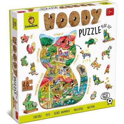 Puzzle Woody Pets Ludattica 8 Pièces - Animaux - Publicité Puzzle Woody Pets Ludattica 8 Pièces - Animaux - Publicité