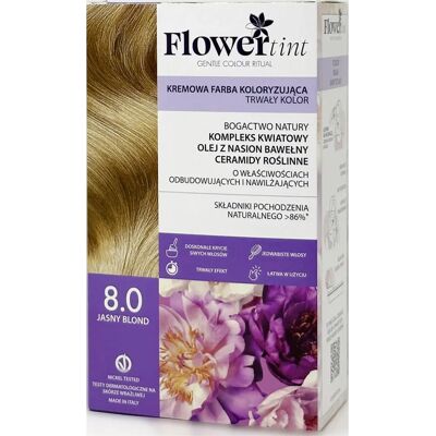 Flowertint Naturalna Farba Do Włosów - Trwała Kremowa Farba 8,0 Blond Flowertint Naturalna Farba Do Włosów - Trwała Kremowa Farba 8,0 Blond