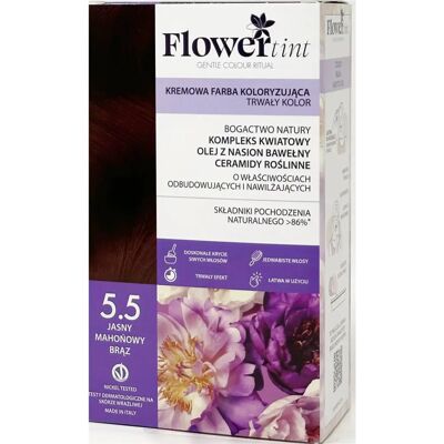 Flowertint Długotrwała Pielęgnacyjna Farba do Włosów - Jasny Mahogany - Farba do Włosów Flowertint Długotrwała Pielęgnacyjna Farba do Włosów - Jasny Mahogany - Farba do Włosów