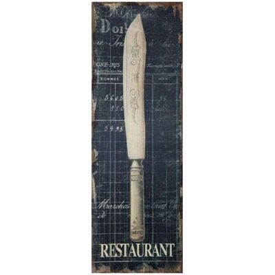 Biscottini Oude Jute Canvas - 'Knife' Print - L40xW2xH120 cm Biscottini Oude Jute Canvas - 'Knife' Print - L40xW2xH120 cm