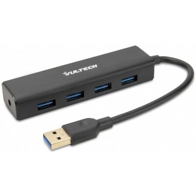 Vultech USB Hub - 4 Port USB 3.2 Gen 1 Fekete Vultech USB Hub - 4 Port USB 3.2 Gen 1 Fekete