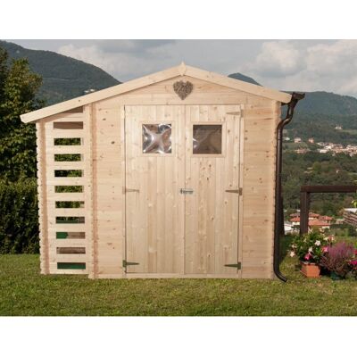 Casetta da giardino LOSA LEGNAMI Ava - 256x200 cm, Doppia porta, Legno di pino grezzo Casetta da giardino LOSA LEGNAMI Ava - 256x200 cm, Doppia porta, Legno di pino grezzo