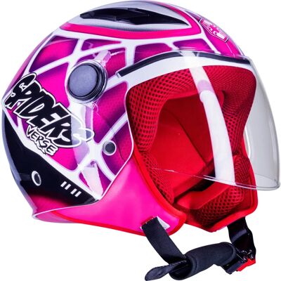 Casco Moto Jet Bambino One Junior Spiderman Rosa - Casco da moto Casco Moto Jet Bambino One Junior Spiderman Rosa - Casco da moto
