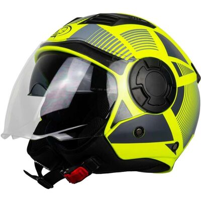 Jethjälm ALFA 2.0 Gul Fluorescerande Grå - Motorcykelhjälm Jethjälm ALFA 2.0 Gul Fluorescerande Grå - Motorcykelhjälm
