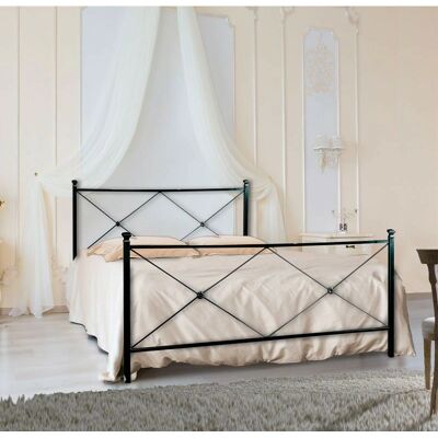 Estructura de cama doble de hierro Argonauta - Pie de cama negro Alba Estructura de cama doble de hierro Argonauta - Pie de cama negro Alba