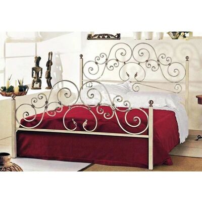 Cama de Hierro Forjado Iperbriko - Marfil 172x202x145 cm - Muebles de Dormitorio Cama de Hierro Forjado Iperbriko - Marfil 172x202x145 cm - Muebles de Dormitorio