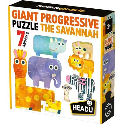 Headu - Puzzle Progressivo Gigante La Savana - Puzzle Headu - Puzzle Progressivo Gigante La Savana - Puzzle