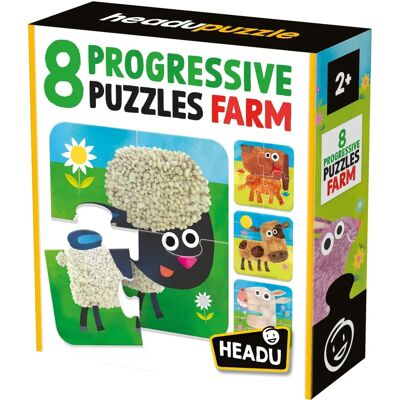 Headu - Puzzle Baby Progressive Pets Ecoplay - Puzzle Headu - Puzzle Baby Progressive Pets Ecoplay - Puzzle